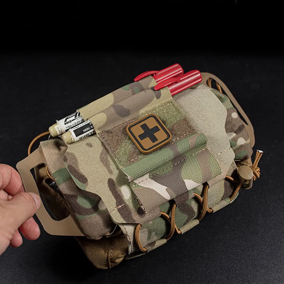 Borsa Tattica Compatta per Pronto Soccorso Stile Mimetico, per Gilet da Caccia, Portapiastre, Cintura, Attrezzatura