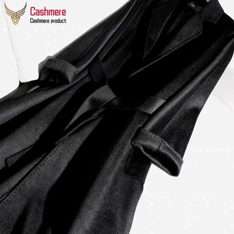 OFFERTA SPECIALE Cappotto in cashmere Cappotto invernale femminile di media lunghezza ondulato Cappotto in lana nera Donna Autunno Nuovo cappotto beige moda casual