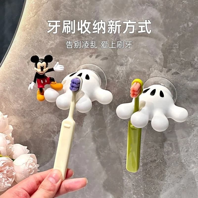 Disney Mickey Cartoon Palm Suction Cup Bathroom Moisture-proof Toothbrush Towels Multifunctional Data Cable Storage Hook