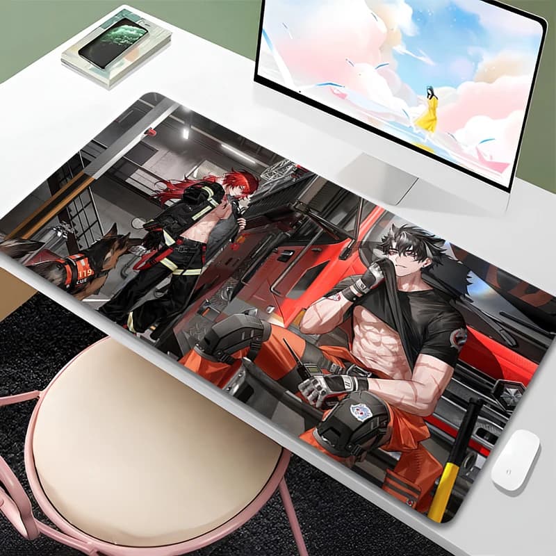 Wriothesley Genshin Impact Mouse Pad PC Gamer Cabinet tastiera tappeto XXL Diluc Anime Manga Mousepad Laptop tappetino da scrivania morbido esteso