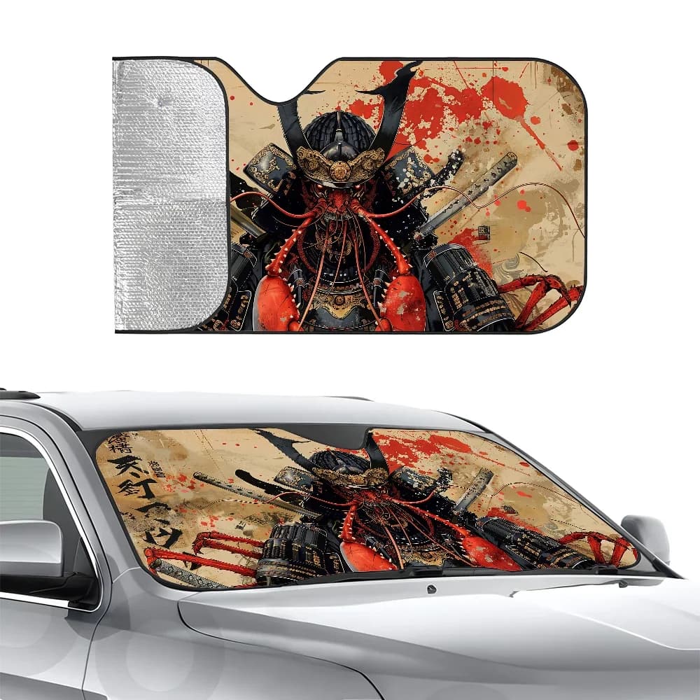 Samurai giapponese Parasole per auto Isolamento a tre strati Parabrezza anteriore per auto Parasole Ventosa Blocchi Raggi UV Sole