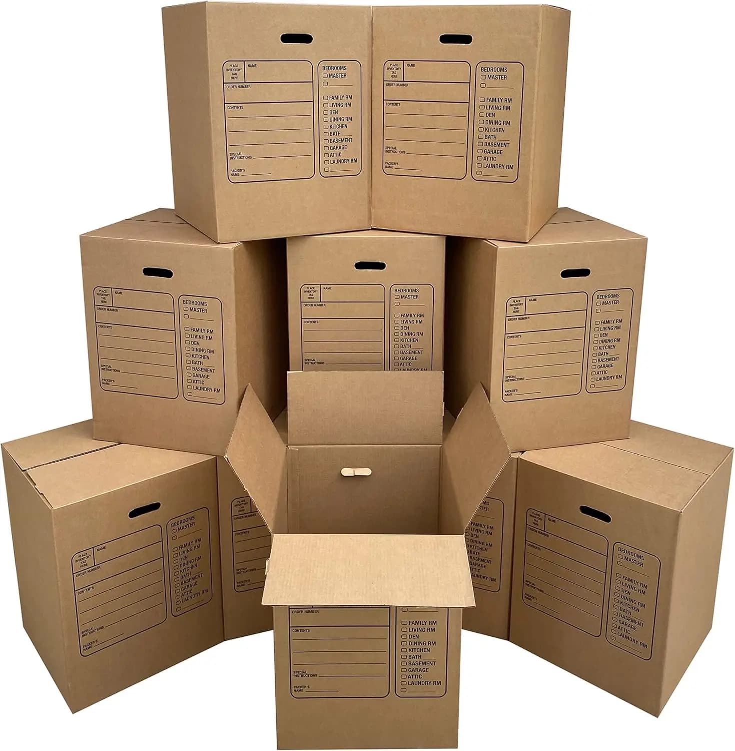 Scatole per Trasloco con Maniglie, 10 Grandi Scatole in Cartone Ondulato 18x18x24 per Imballaggio e Stoccaggio