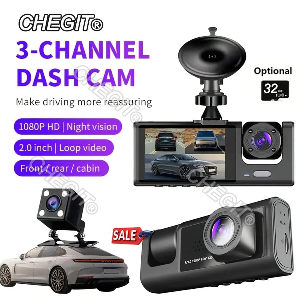 1080P Car Dvr 2/3 Camra Dash Cam for Car Camera for Vehicle Recorder Front and Rear Camera with Night Vision IR Dashcam