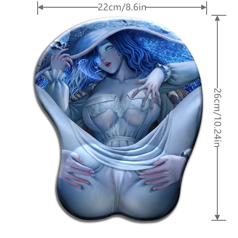 Tappetino per mouse Nfsw Ranni Ass confezionato in blister Tappetino per scrivania anime Gamer vaginale con poggiapolsi
