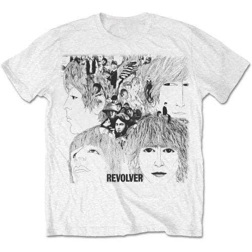 The Beatles Revolver Album Cover Print Cotton T-Shirt 60s Psychedelic Rock Streetwear Unisex Crew Neck Short Sleeve Tee