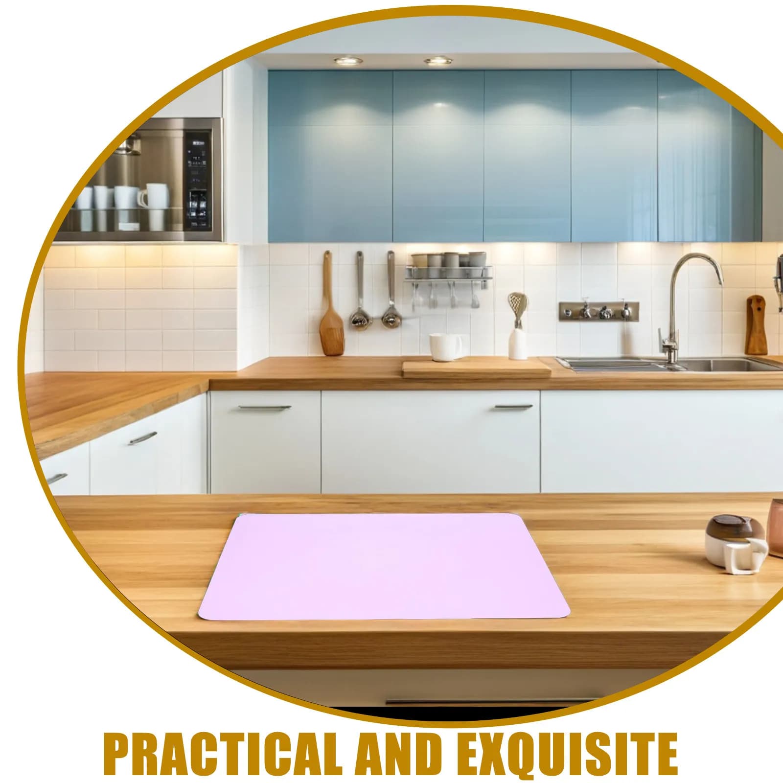 2Pcs Silicone Countertop Mat Heat Proof Non-Slip Kitchen Protector for Hot Pans Baking Cooking Dining Table Air Fryer Surface