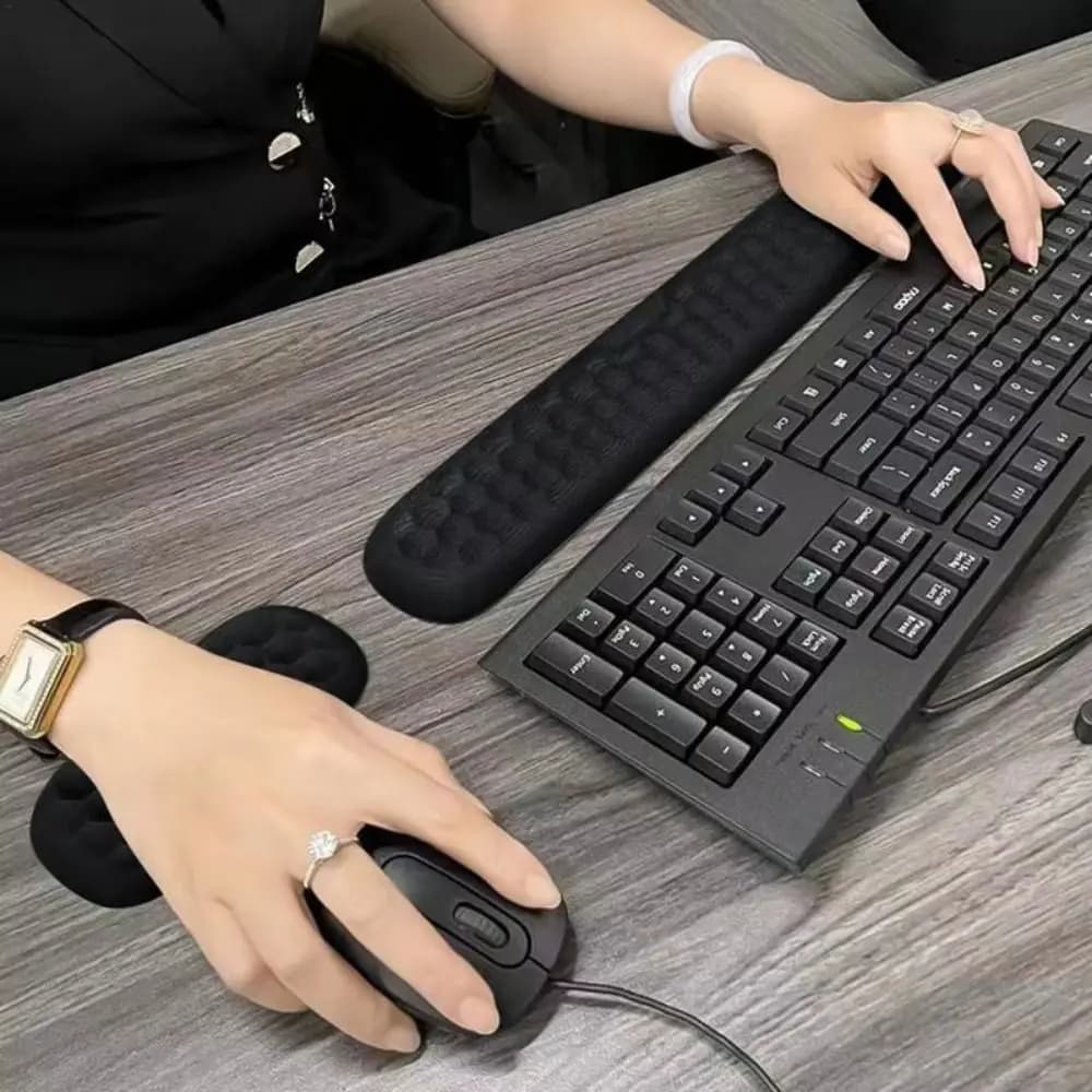2 pz/set Rimbalzo Lento Mouse Supporto per Polso Pad Creativo Poggiapolsi Polsino Tappetino per Mouse Massaggio A Nido D'ape PU Base Antiscivolo