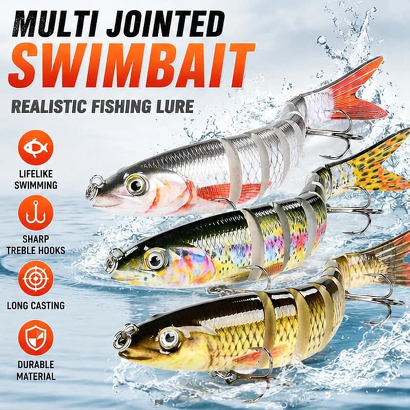 3/2/1Pcs Multi Jointed Fishing Lure Slow Sinking Bionic Segmented Bait 10cm/12.4g Wobble Tackle for Freshwater Saltwater Pesca