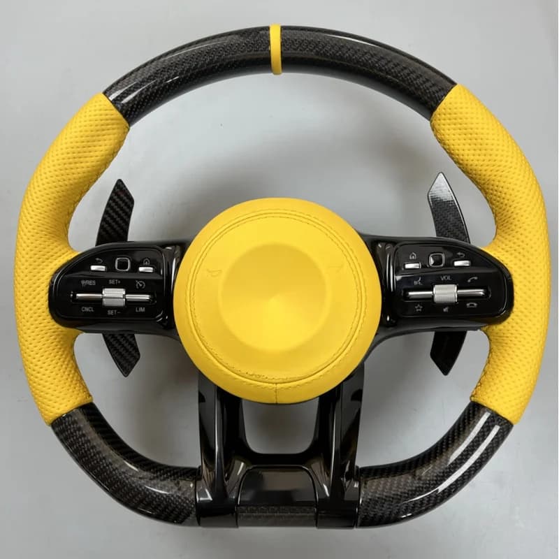 For Mercedes Benz A E C S G Class GLC260 GLE CLS GT AMG Carbon Fiber Steering Wheel Horn Cover Horn Shell