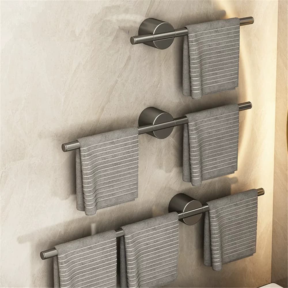 Portasciugamani da bagno in alluminio Portasciugamani grigio Appendiabiti da parete Portasciugamani breve Portasciugamani da bagno Rac