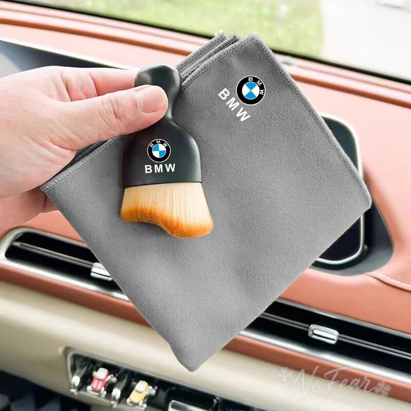 Adesivi decorativi, panno in microfibra per la pulizia dell'auto, spazzola per la pulizia per BMW Serie 1 3 5 7 X1 X3 X4 X5 F10 F15 F16 F20 F30 F18 F25