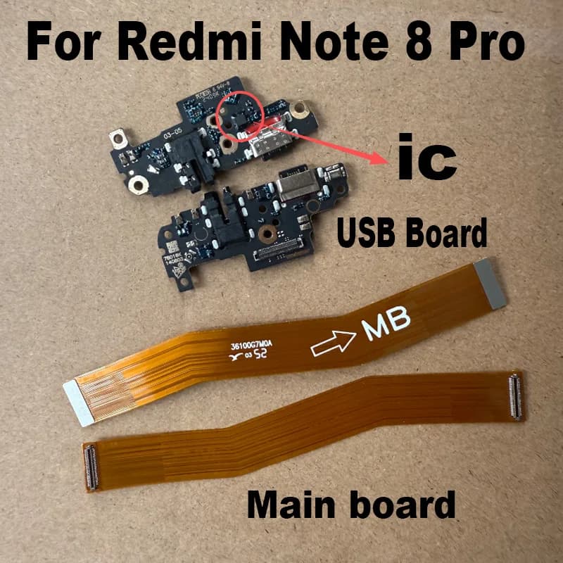 Per Xiaomi Redmi Note 8 Pro porta dock di ricarica USB madre principale microfono scheda connettore cavo flessibile di ricambio