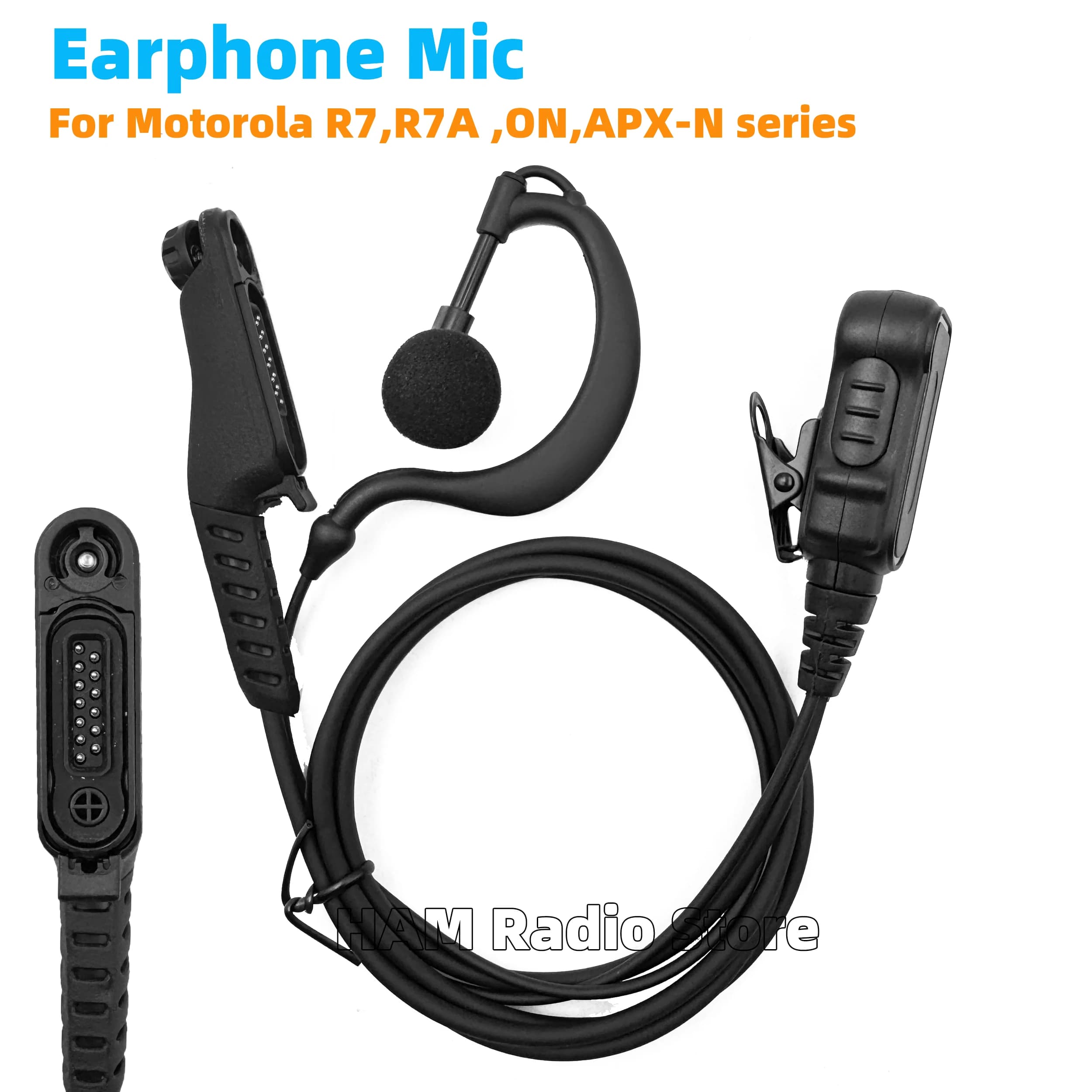 Auricolare con Microfono PTT per Motorola R7 R7A ION APX-N30 APX-N50 APX-N70, Cuffie per Radio Walkie Talkie