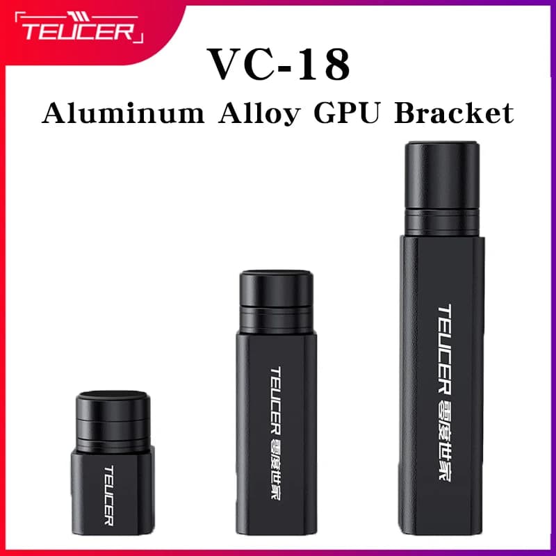 TEUCER VC-18 Aluminum Alloy GPU Bracket Graphics Card Holder Adjustable GPU Stand Vertical Video Card Holder Mini Bracket