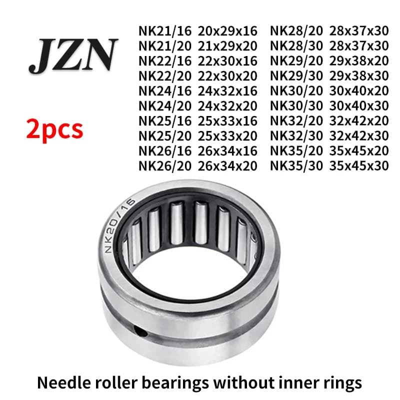 2 Pezzi Cuscinetto a rullini NK senza anello interno, diametro interno 21 22 24 25 26 28 29 30 32 35, altezza 16 20 30