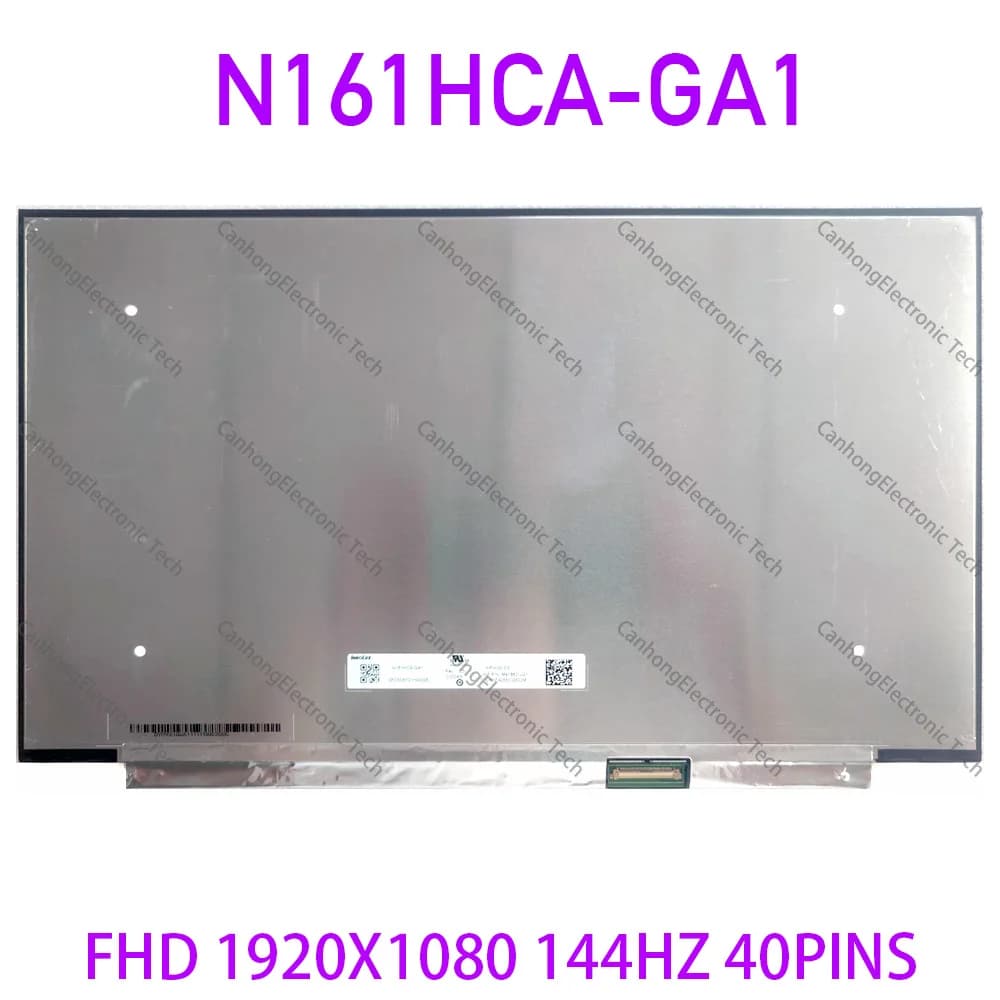 16.1" IPS 144Hz FOR 16-K LCD Screen N161HCA-GA1 NV161FHM-NY1 NV161FHM NX1/NX2/NH1 Display Panel FHD1920*1080 40pins eDP