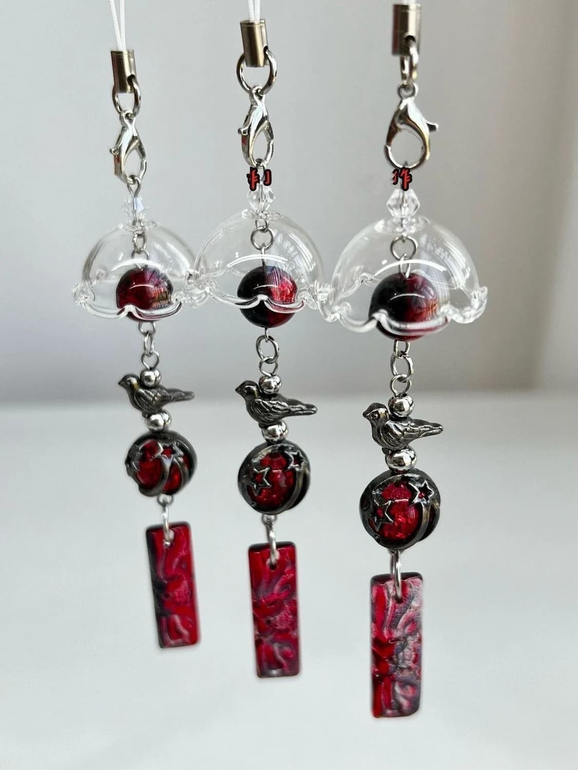 Living in the Heart with a Kitten Love and Deep Space Sylus Wind Chime Impression Cosplay Handmade Phone Chain