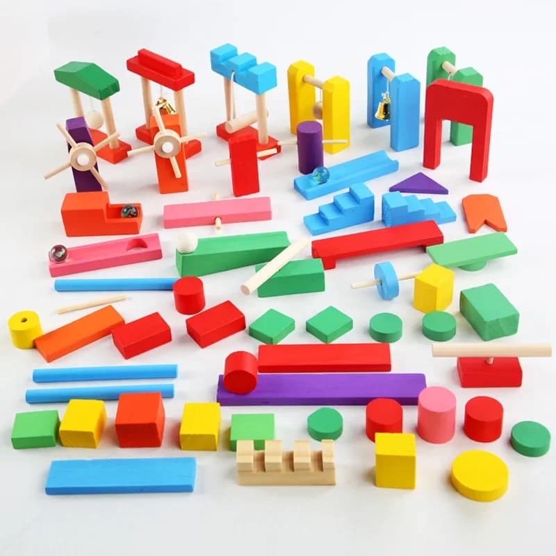 Montessori legno arcobaleno Domino giocattolo accessori per istituti di organi blocchi cervello pensiero treno bambini giocattoli educativi regali