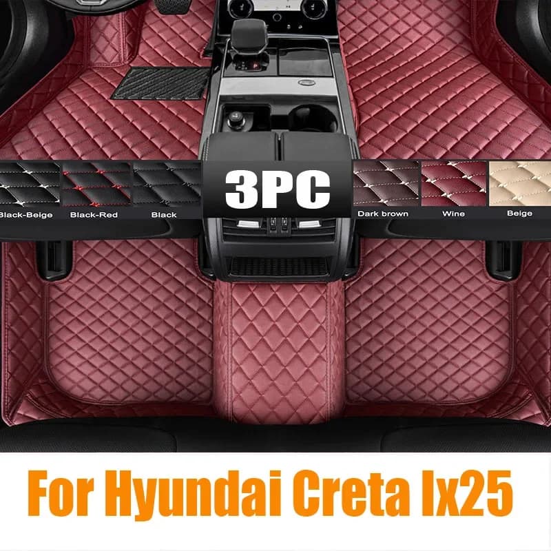 Tappetini per auto in stile personalizzato per Hyundai Creta Ix25 2020-2023 Anno Dettagli interni per auto Tasca per telefono cellulare rivestimento automobilistico 0531