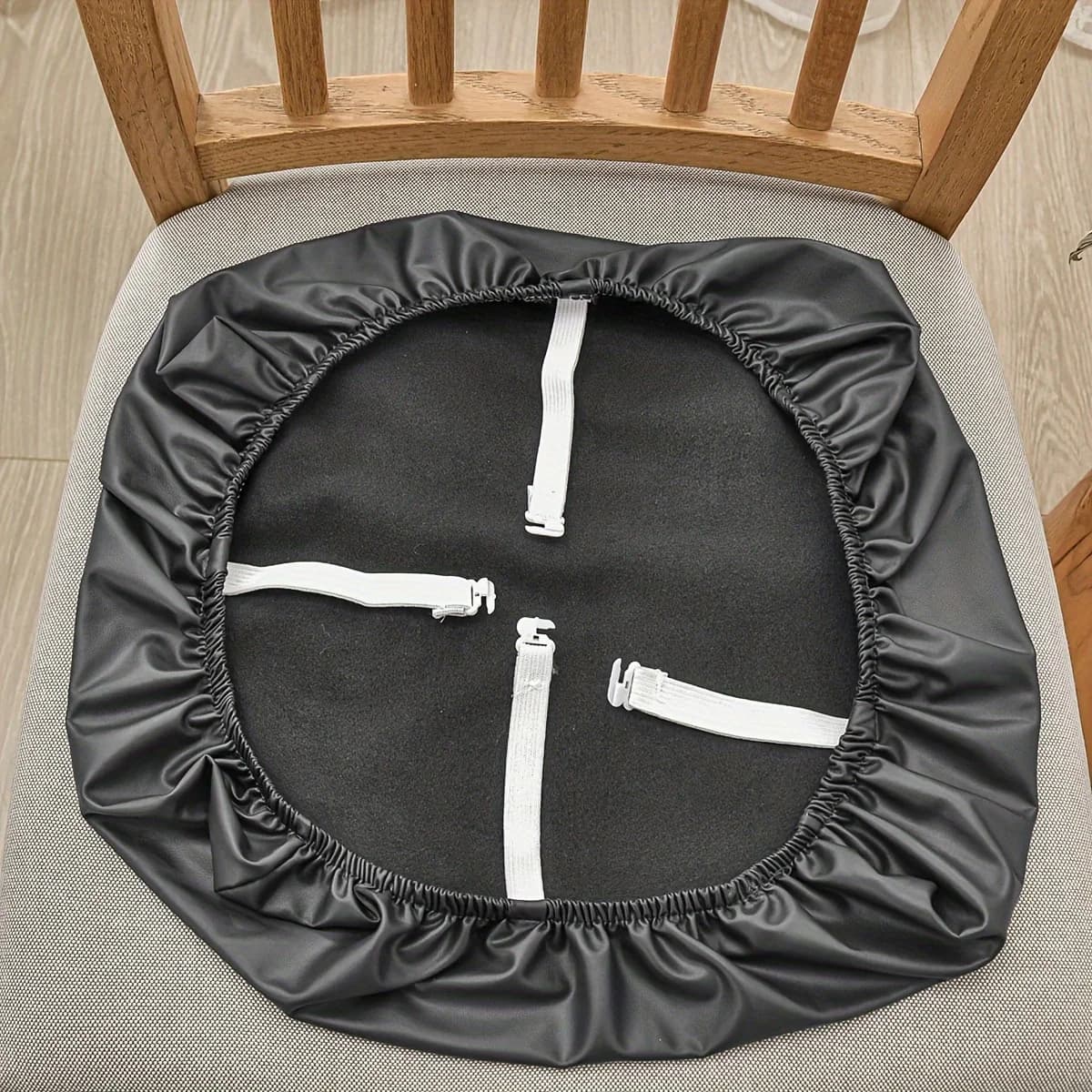 1PC, PU leather waterproof dining chair cover, chair seat cover, hotel chair protection cover, home seat cushion cover