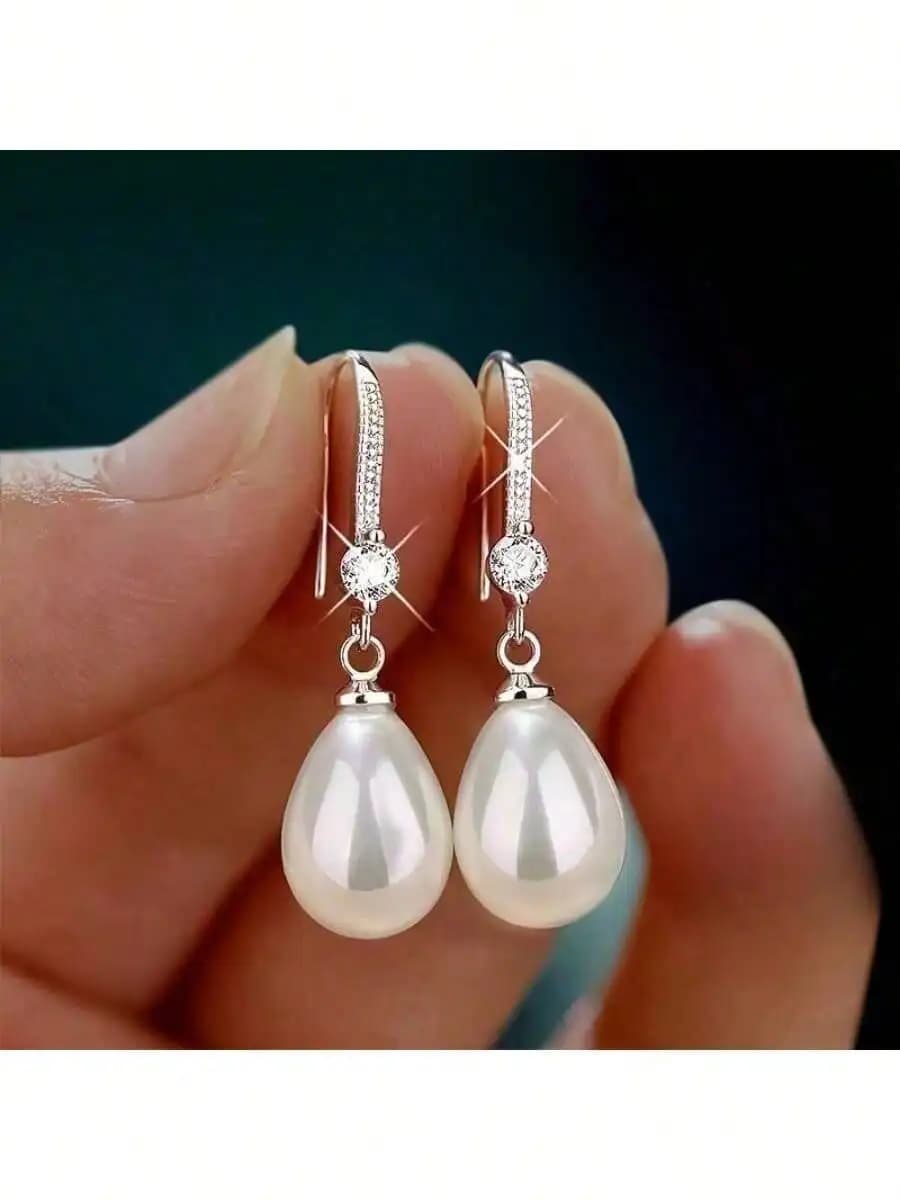 Orecchini di perle lunghe ipoallergeniche: elegante regalo romantico di San Valentino per lei