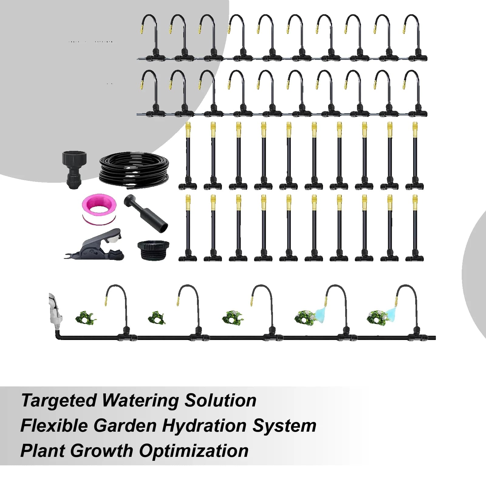 Garden Drop irrigation system Plant irrigation system Outdoor kit Gardening accessories with hose tool with adjustable nozzle
