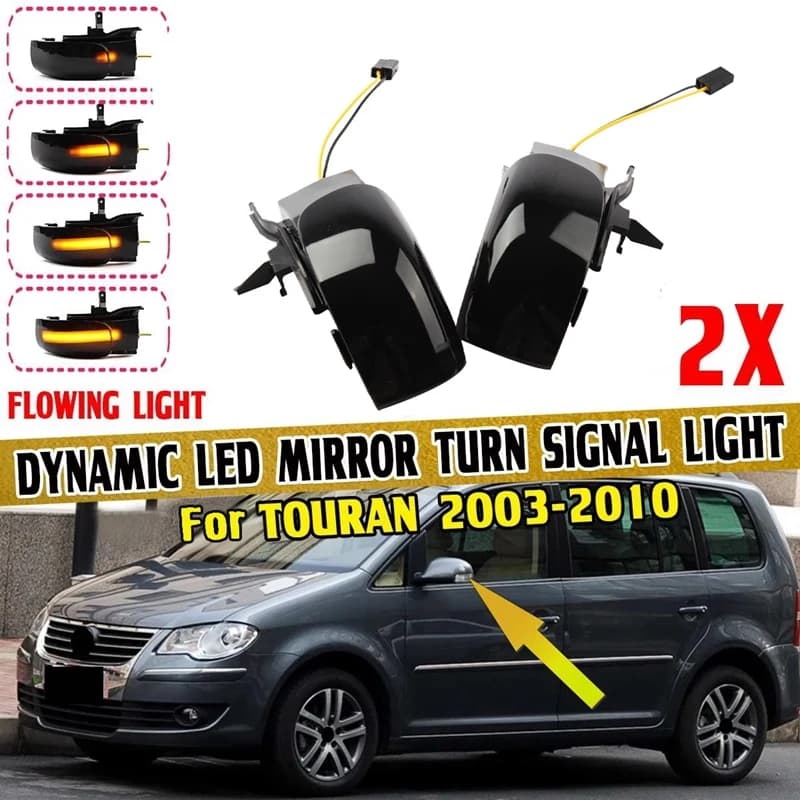 Auto Dinamica LED Specchietto retrovisore laterale Indicatore luminoso Indicatore di direzione per Touran 2003-2010 2004 2005 2006 2009