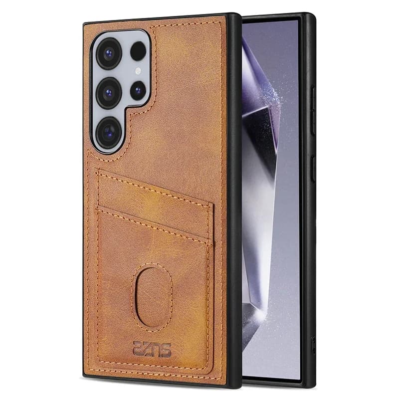 Leather Phone Case for Samsung Galaxy S26 Ultra S25 Edge S24 S23 S22 S21 S20 FE A17 A37 A57 A16 A36 A56 Card Wallet Pocket Cover