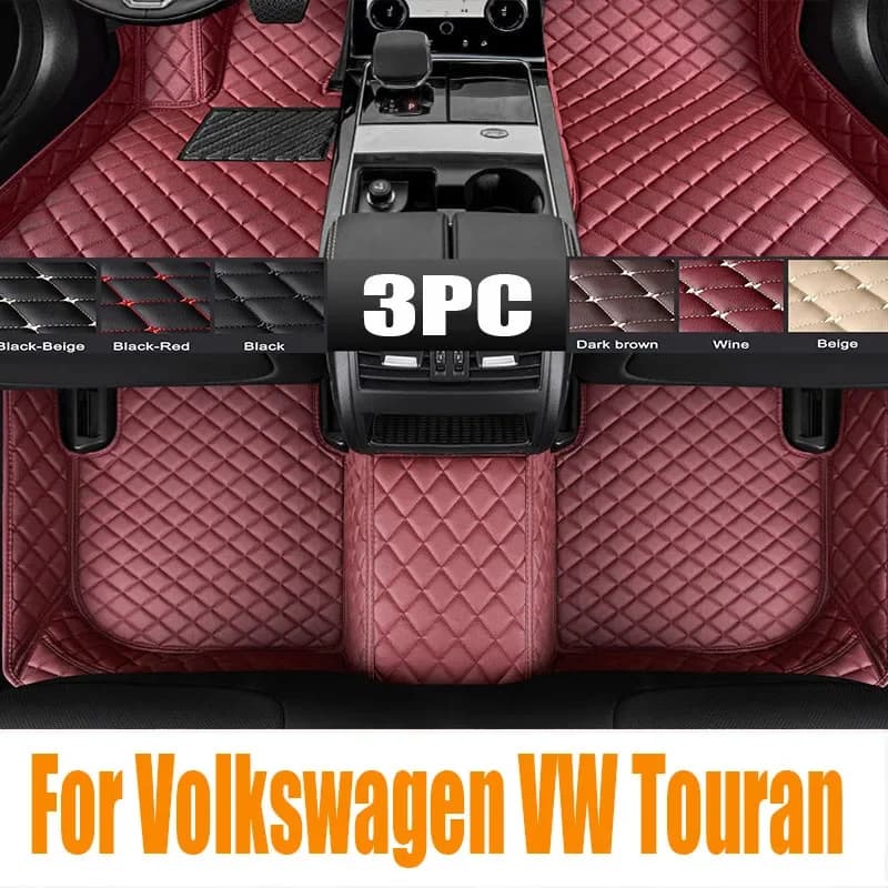 Tappetino per auto per Volkswagen VW Touran 5T 2016 ~ 2023 2017 Piede impermeabile TPE Liner Tappeto Interno Pad Accessori di copertura personalizzati