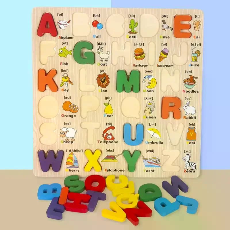 Giocattoli Montessori: Puzzle in Legno con Lettere e Numeri, Mattoncini per l'Apprendimento Precoce della Matematica, Giochi Educativi per Bambini