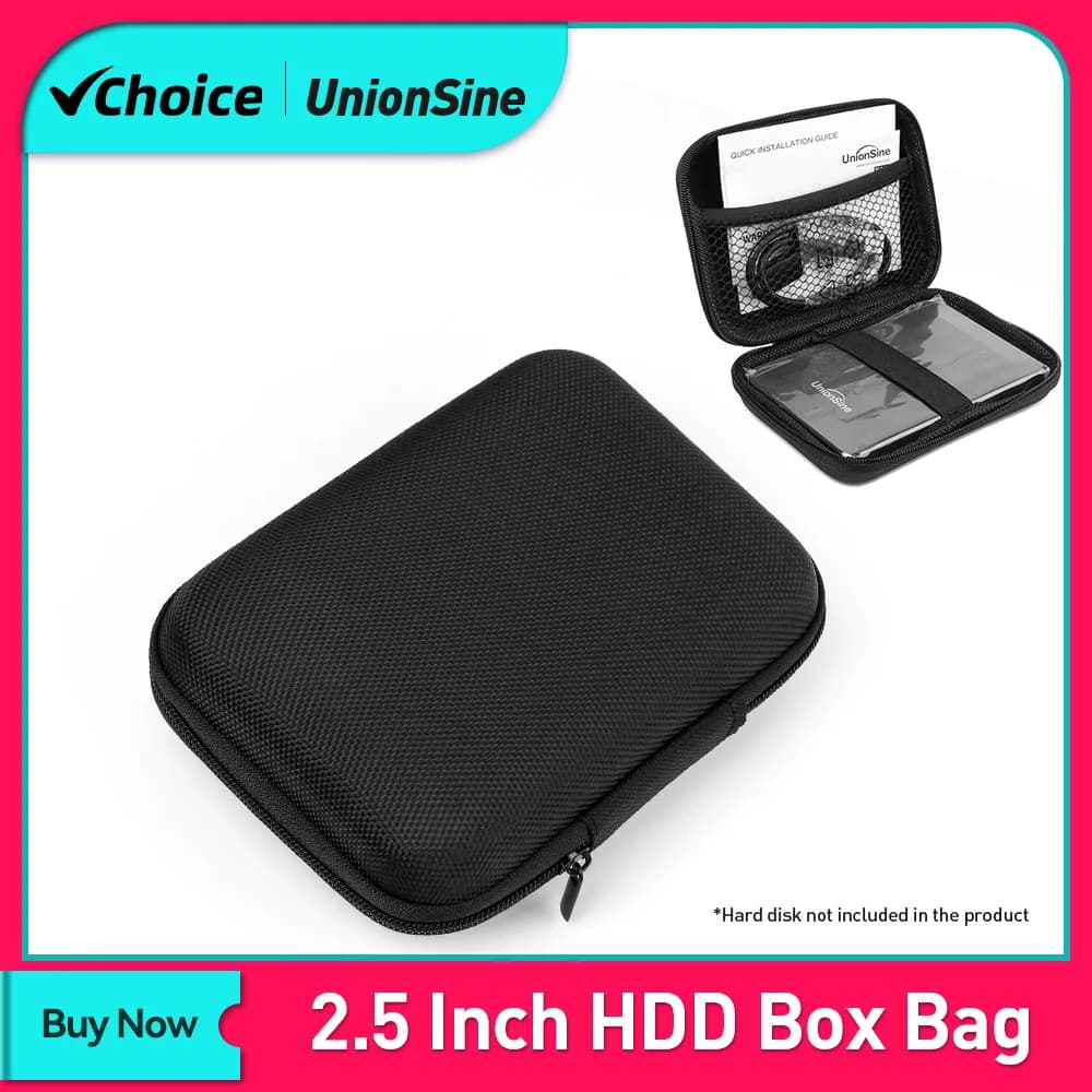 Custodia per disco rigido UnionSine custodia protettiva per HDD portatile per disco rigido esterno da 2.5 pollici/auricolare/custodia per disco rigido con disco U