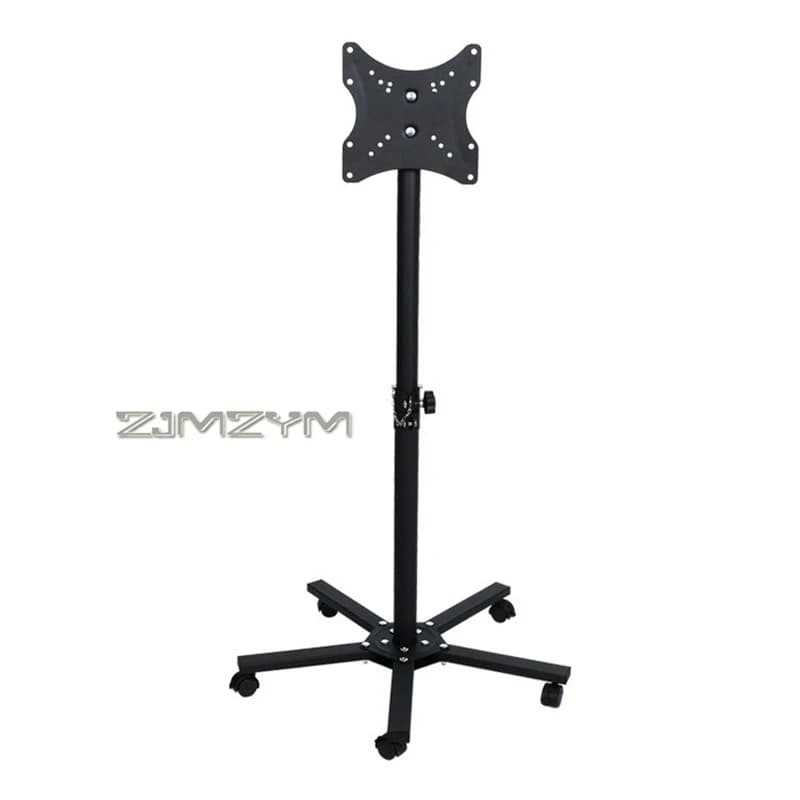 Removable LCD Monitor Stand Height Adjustable Cold-roll Steel Sheets TV Trolley Floor Stand with Five-legged Base
