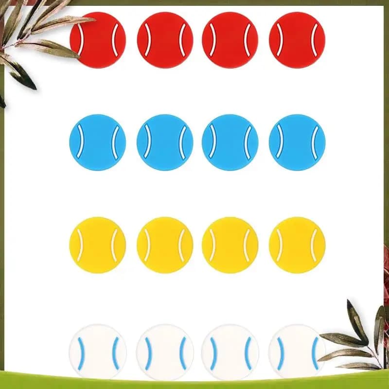Soft Silicone Tennis Racket Dampeners 16Pcs Racquet Vibration Damper Cute Pattern Shock Absorbers Tennis Accessories Multi-Purpo
