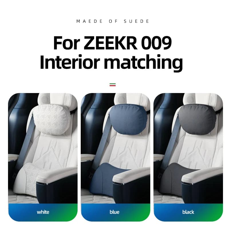For ZEEKR 009 X Zeekr 001 007 Car White Headrest Neck Support Seat Lumbar Support cushion Breathable Soft Pillow NAPPA Leather