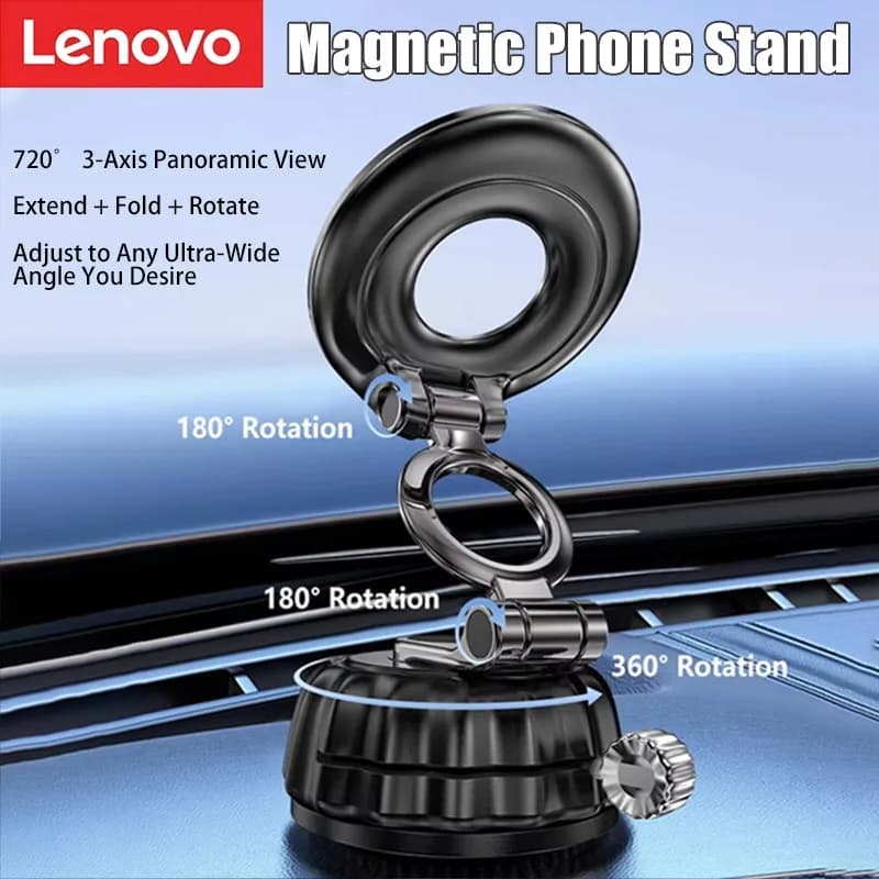 Nuovo Supporto Magnetico per Telefono da Auto Lenovo, Pieghevole a Tre Sezioni, Rotazione a 720° ° Supporto per navigatore con ventosa rotante per cruscotto, nuovo