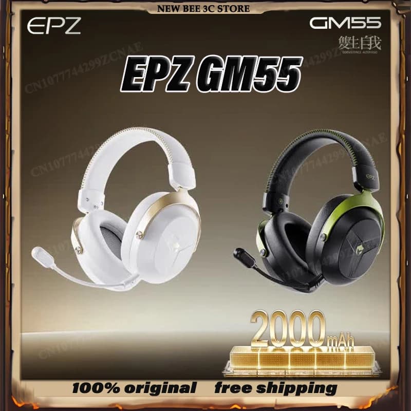 NEW EPZ GM55 True Wireless Gaming Headset 2 4G 5 Modes Bluetooth Wired 2000MAH Long Battery Noise Cancelling Microphone Aurora