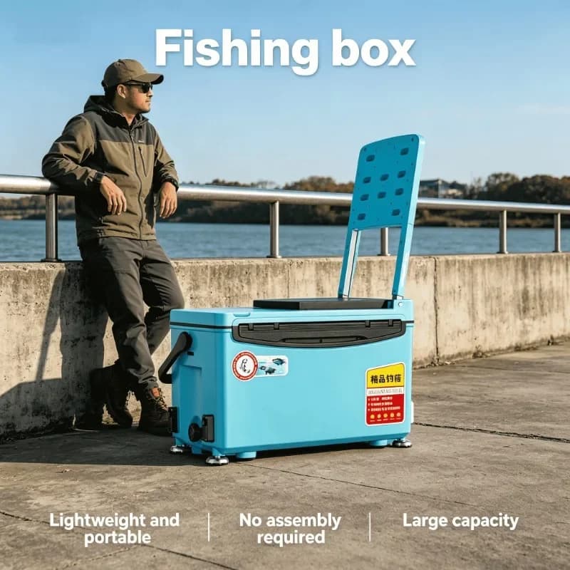 2025 New Ultra Lightweight Portable Foldable Fishing Tackle Seat Box Storage Rod Holder Bait Tray Multifunctional Outdoor Gear
