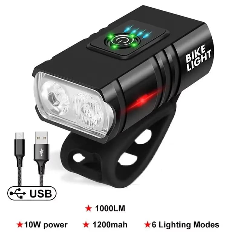 Faro LED per bicicletta T6S, torcia ricaricabile tramite USB, lampada frontale per ciclismo, accessori per abbaglianti, accessori per biciclette leggeri