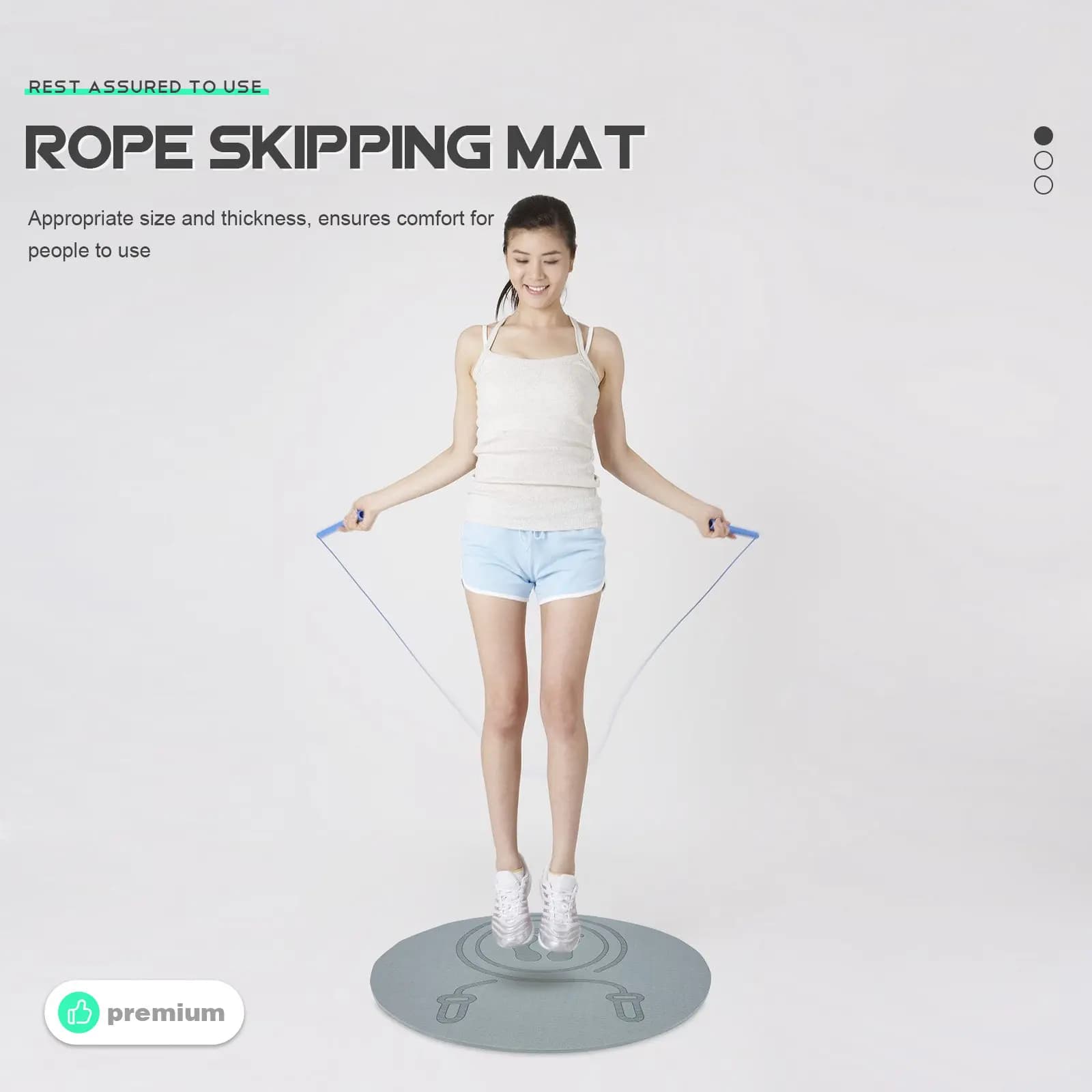 Tappetino per Saltare con Corda, Antiscivolo e Ammortizzante, Comodo Tappetino Fitness per Casa, Yoga e Allenamento