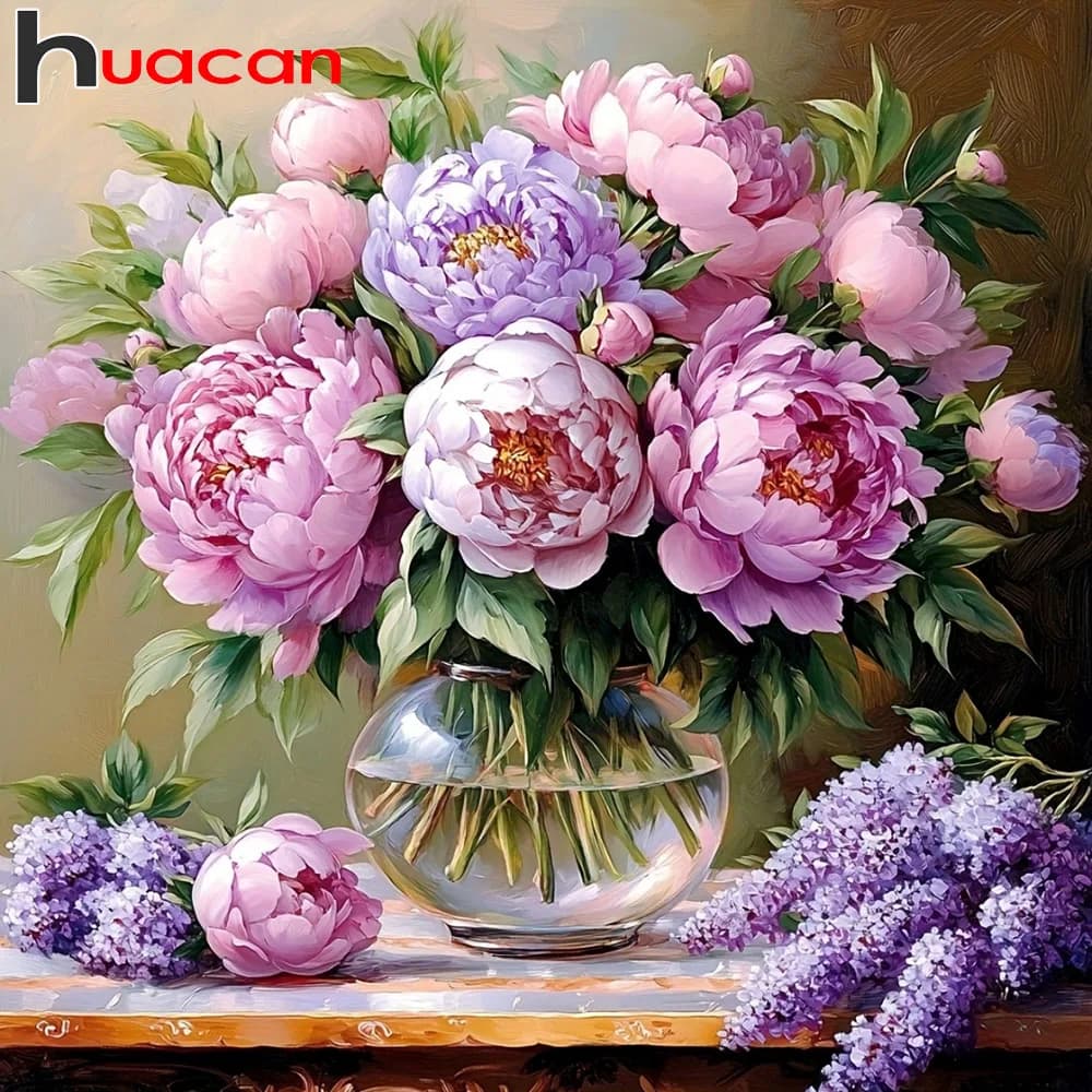 Huacan 5D Pittura Diamante Fai da Te Vaso di Fiori Ricamo Diamante Completo di Strass Hobby Artigianale Decorazione Casa