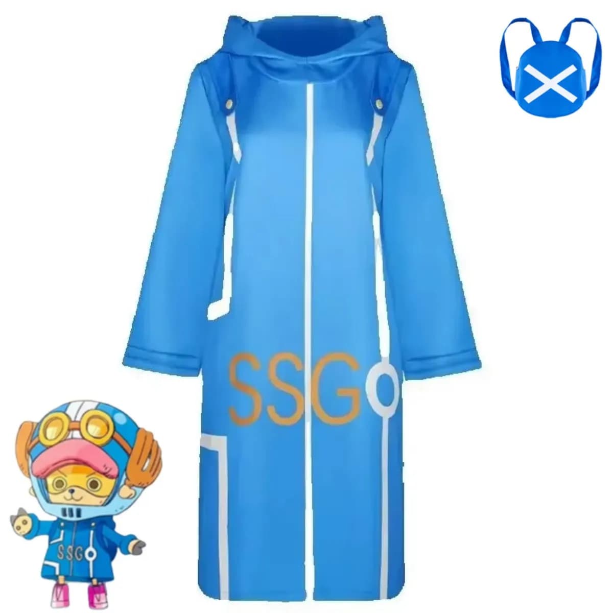 Film Turtle Island Tony Tony Chopper Thousand Sunny Costume Cosplay Blue Dress with Hood Coat Backpack Boy Girl Dress Christmas Dress