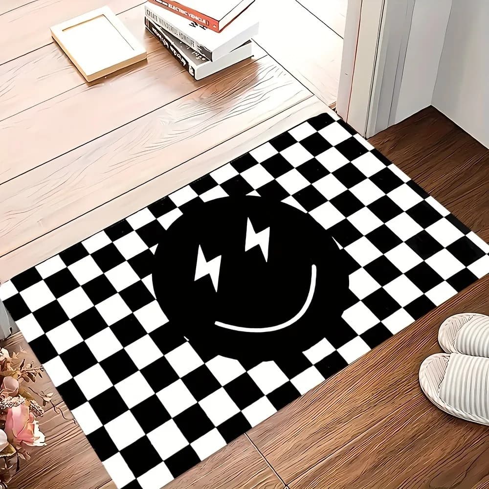 1PC Scacchiera sorriso faccia modello Tappeti da cucina Tappetini antiscivolo Tappeti da bagno Tappetino da bagno Tappeto per la casa Lavandino Lavanderia Decor