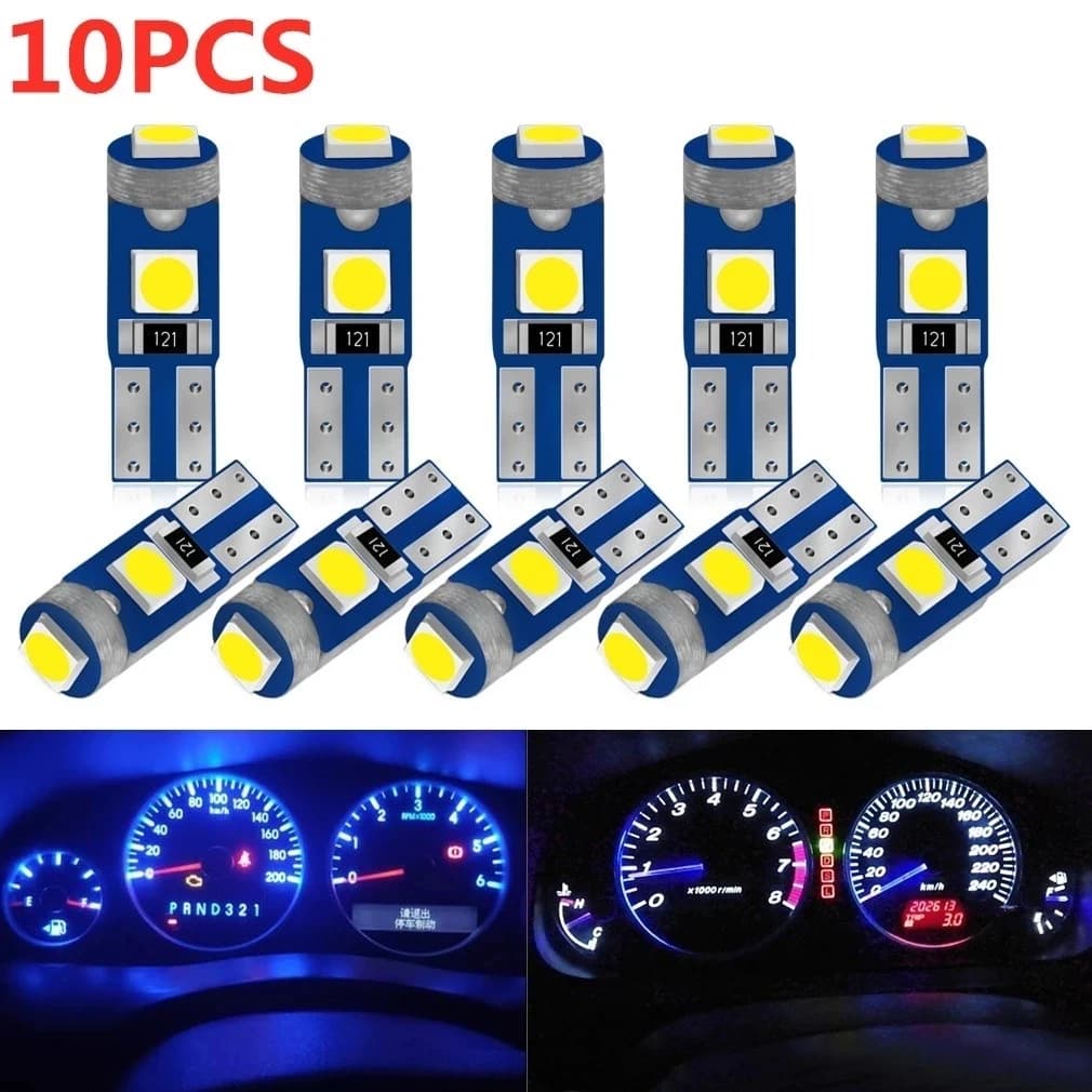 2/10 Pz T5 Ha Condotto La Lampadina W3W W1.2W Led Canbus Luci Interne Auto Cruscotto Indicatore di Riscaldamento Cuneo Strumento Auto lampada 12 V