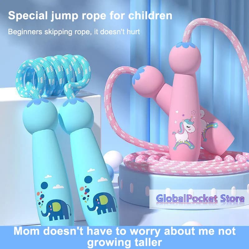 [TG823]2.8M Cartoon Training Jump Rope Exercise For Children Skipping Ropes Cotton Rope Adjustable Jump Rope Primary