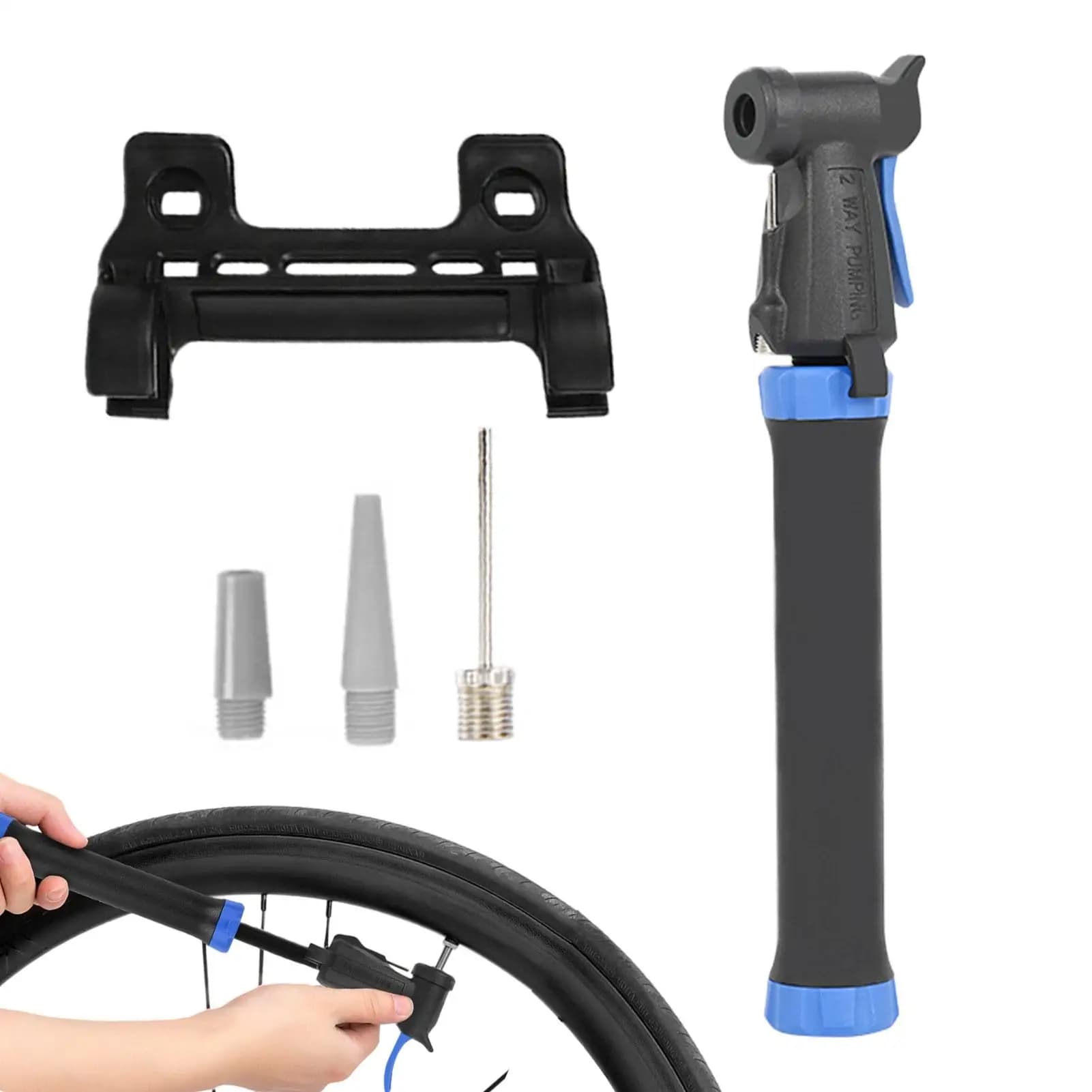 Mini Pompa per Bici 80psI Valvola della Pompa di Aria MT B Pompa per Ciclismo su Strada Pompa di Aria a Mano per Bicicletta in Nylon Gonfiatore per Pneumatici Gonfiare Anelli di Nuoto