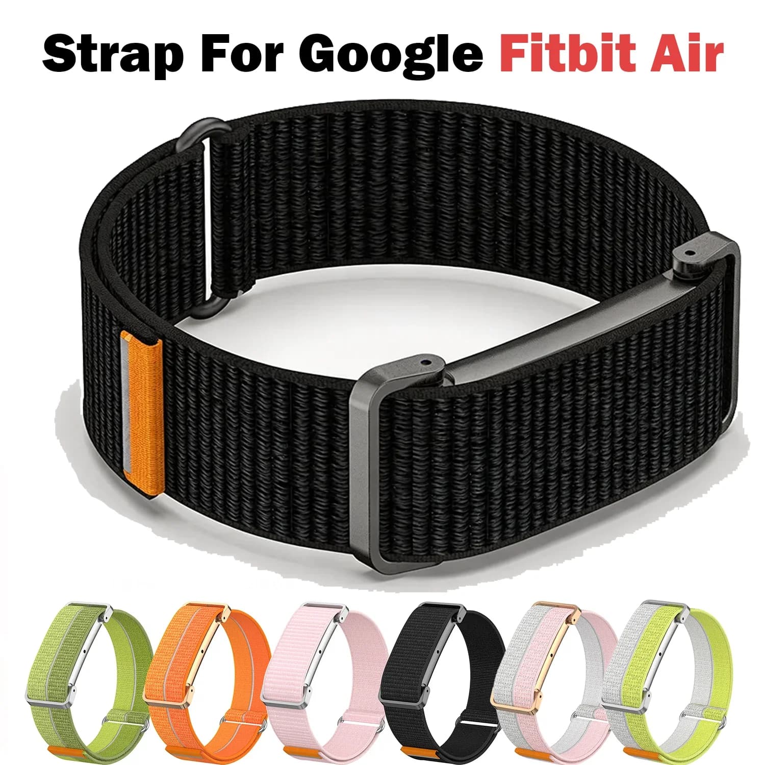 Metal Protective Case Nylon Strap for Google Fitbit Air Loop Ultra-Slim Breathable Wrist Band Fitbit Air Accessories Sport Band