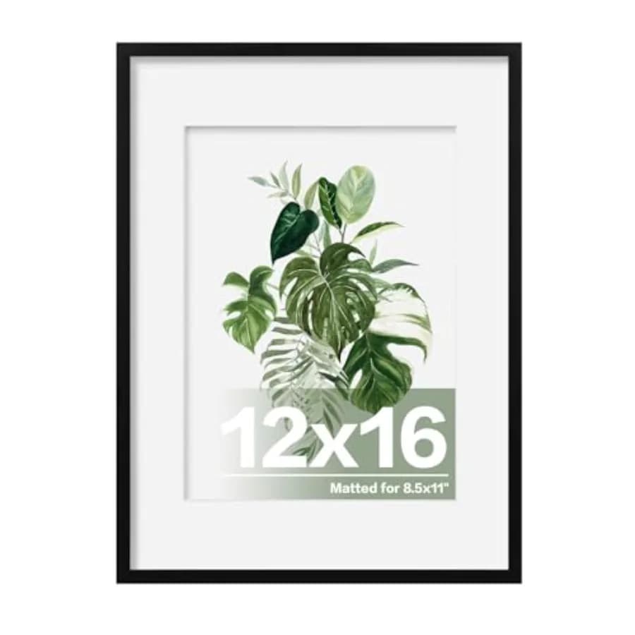 Picture Frame, Frame for 8.5x11 with Mat for Wall Hanging with Plexiglass Cover