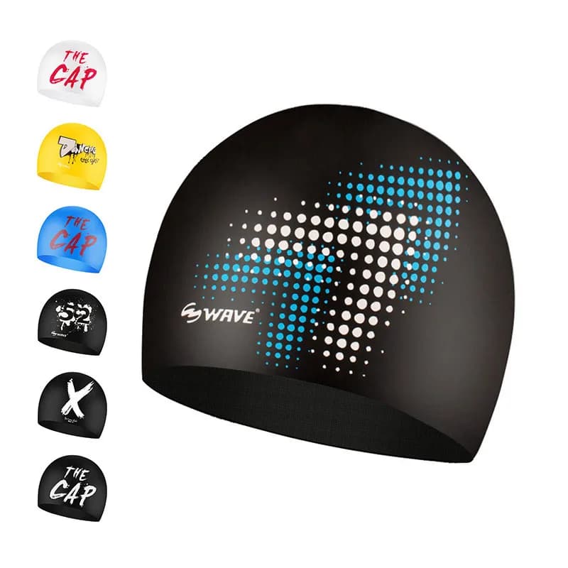 Swim cap, swim cap for men and women silicone waterproof for hair care with adult print in solid color