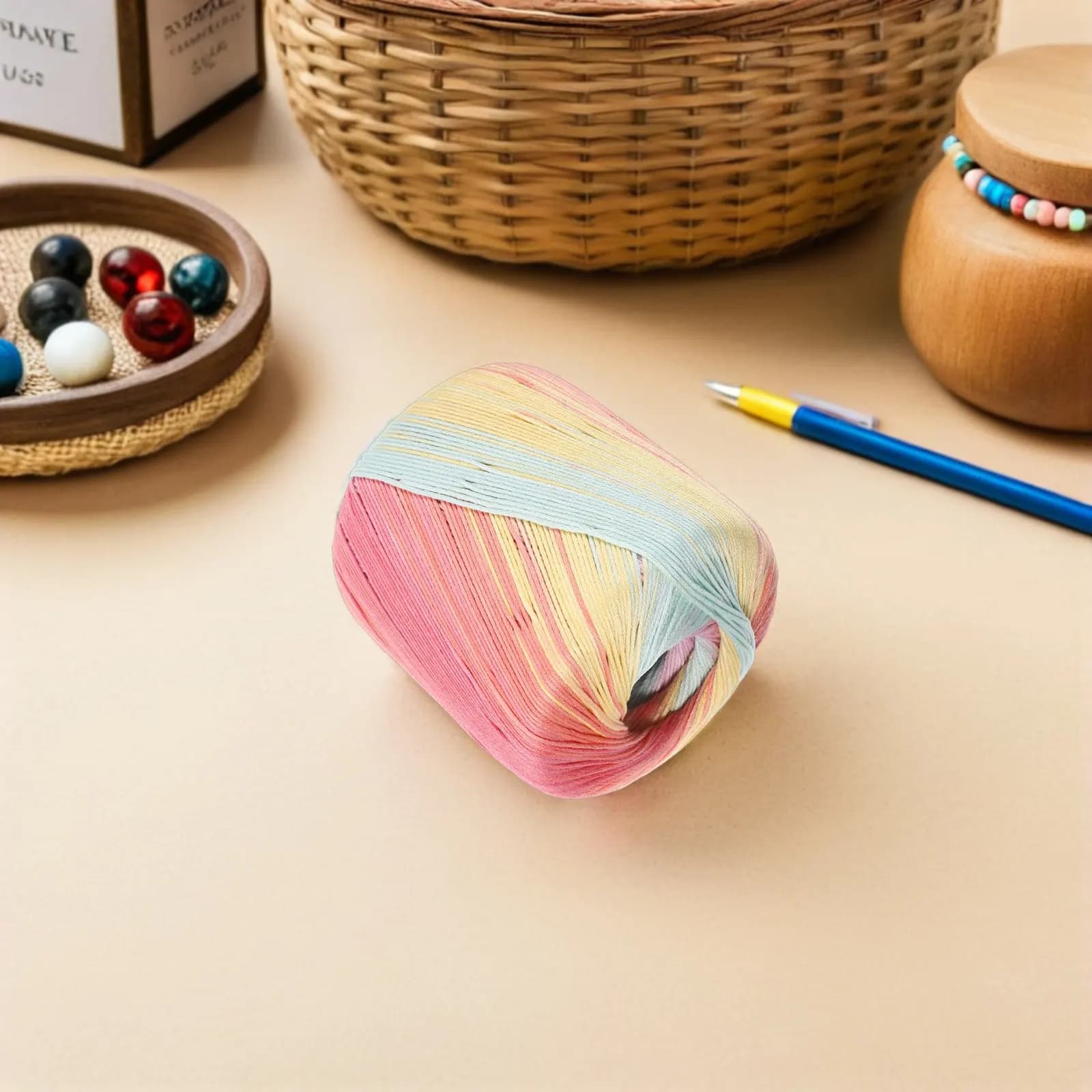 1 Roll Color Segment Gradient Cotton Lace Yarn Thick Soft Material for Knitting Crochet Scarf Hat Blanket DIY Knitting Yarn