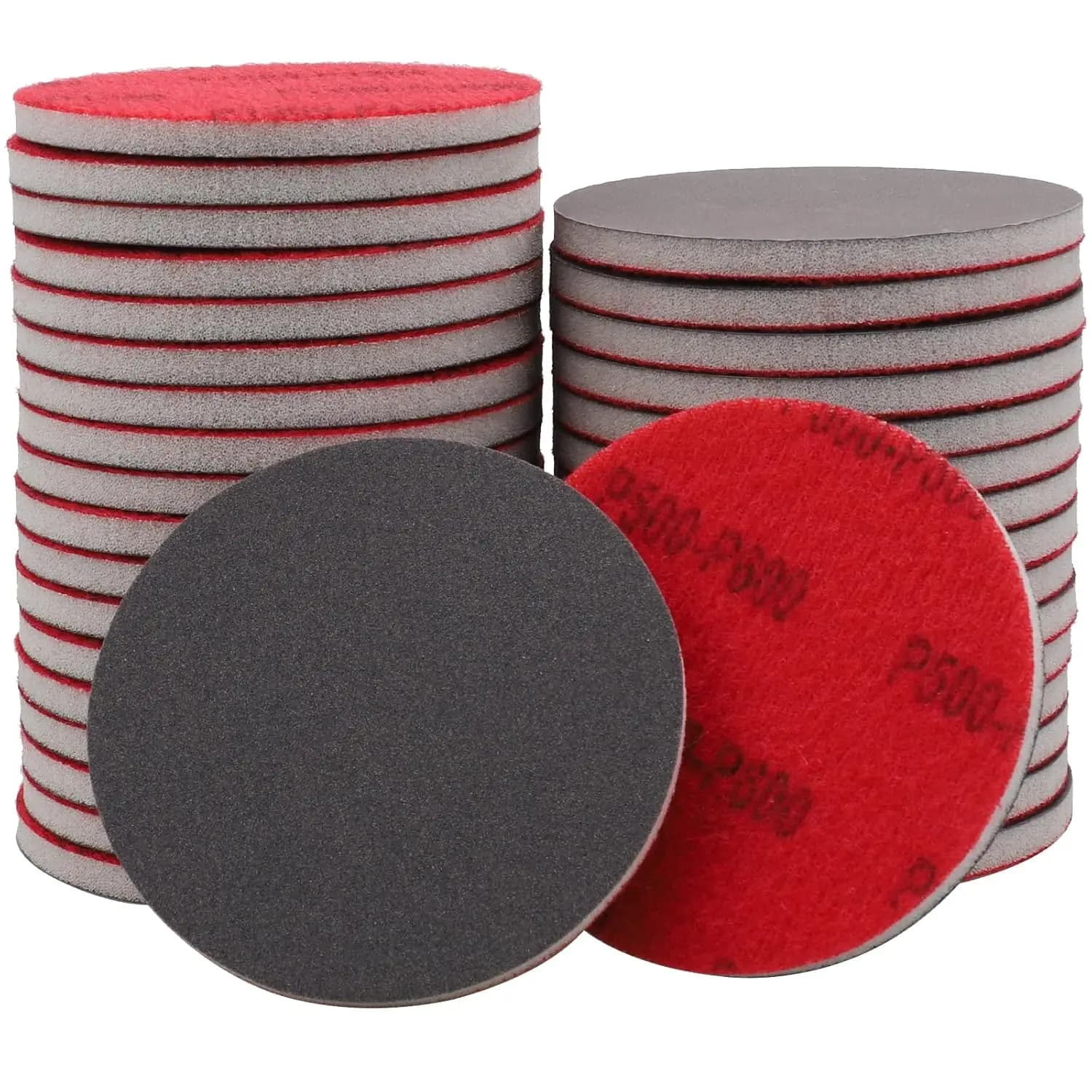 8Pcs 3" Hook & Loop Sanding Sponge Disc 180-3000 Grit Wet/Dry with Backing Pad for Curved Surfaces Auto Wood Metal